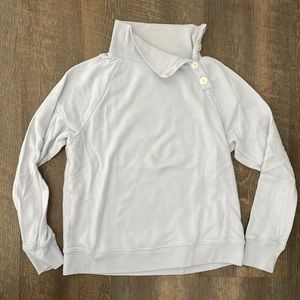 J. Crew Side-Button-Collared Sweatshirt in Baby Blue - Women’s S